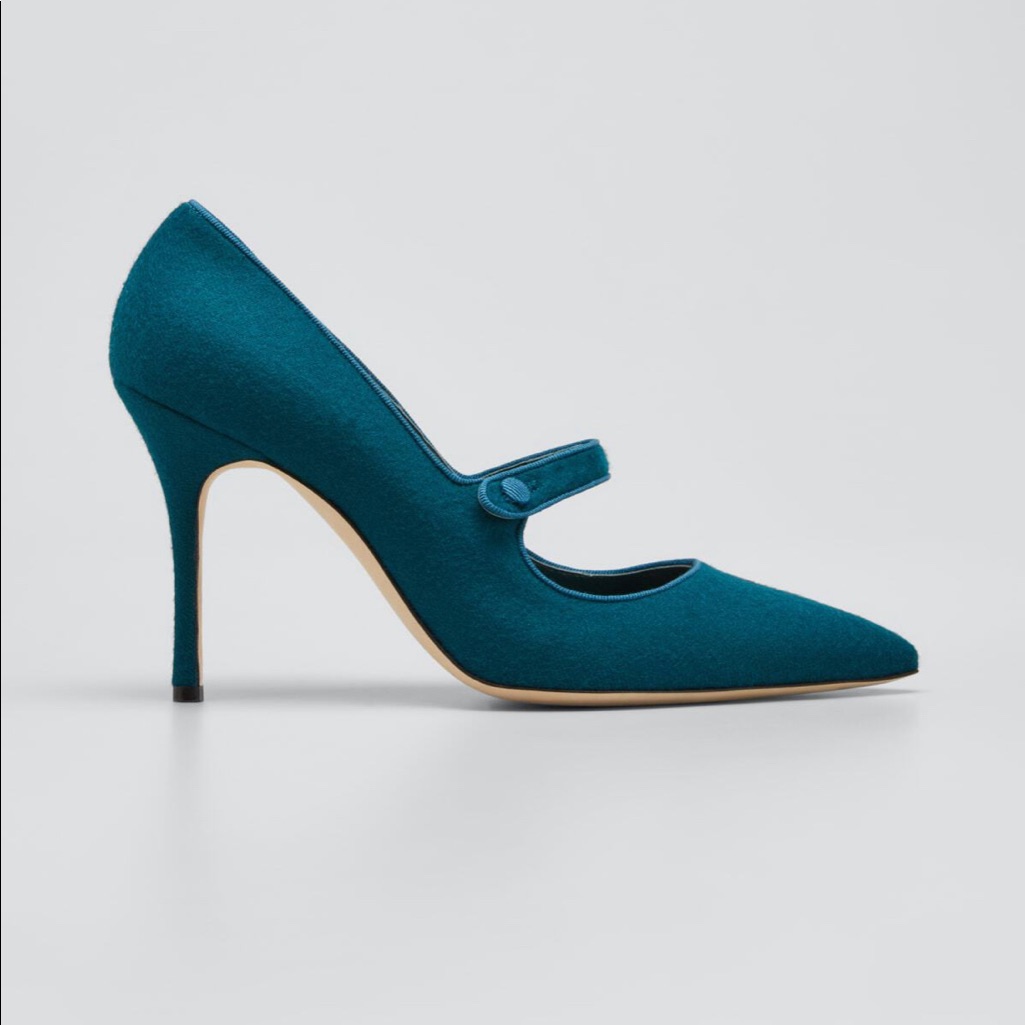 Manolo Blahnik 105mm Camparinew Pump Size 36.5